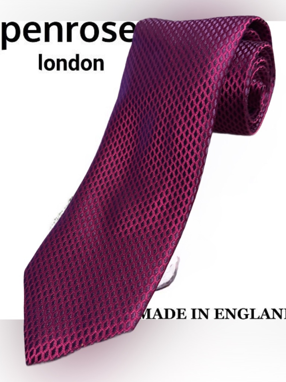 Men's Penrose Silk Textured Magenta Tie - Classic Two Tone Look